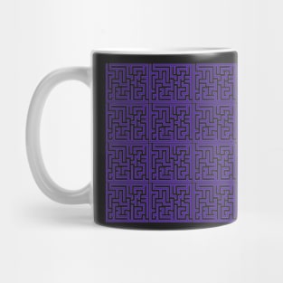 Purple Ink Labyrinth Outlined in White Ink Mug